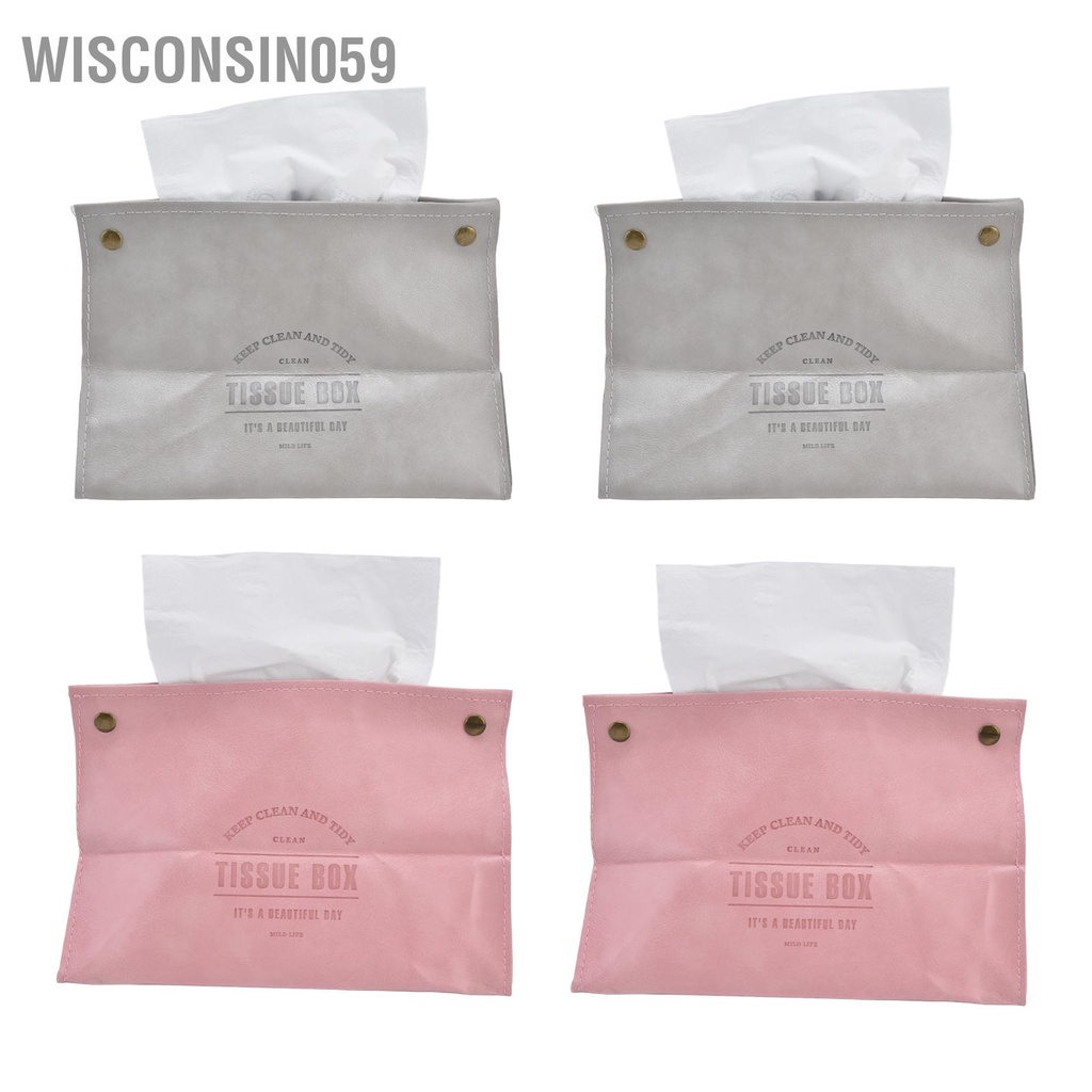 Wisconsin059 Hộp đựng khăn 2 gói Túi xách Bắc Âu Kiểu dáng Medroom Da nhân tạo giấy cho phòng khách