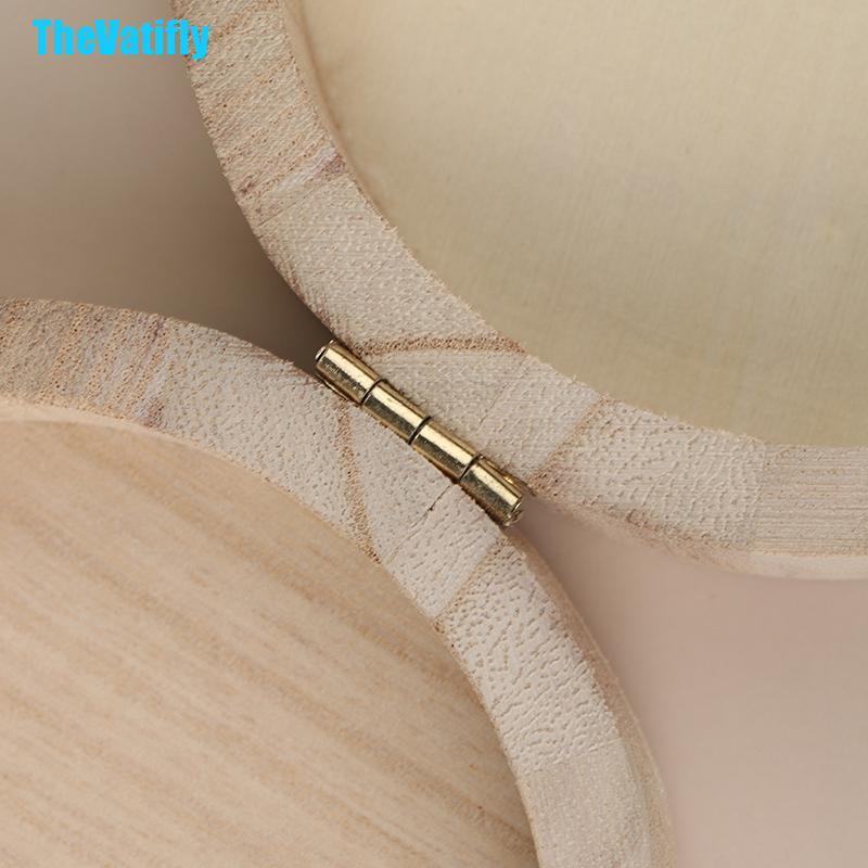 Hộp gỗ tròn đựng trang sức có nắp đậy phong cách vintage cổ điển