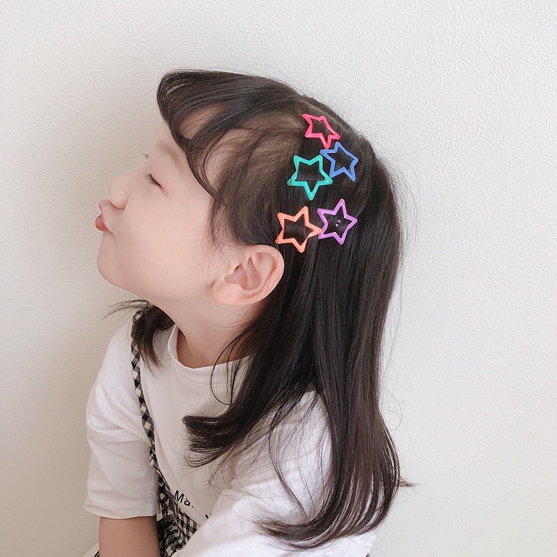 Sét 4 kẹp tóc mái phong cách Hàn Quốc màu kẹo ngọt dễ thương cho bé gái Xuân Cường Kids