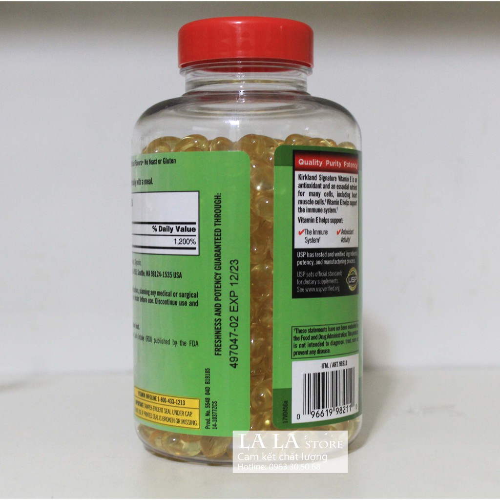 Viên uống Vitamin E 400 IU 500 Viên Kirkland Của Mỹ