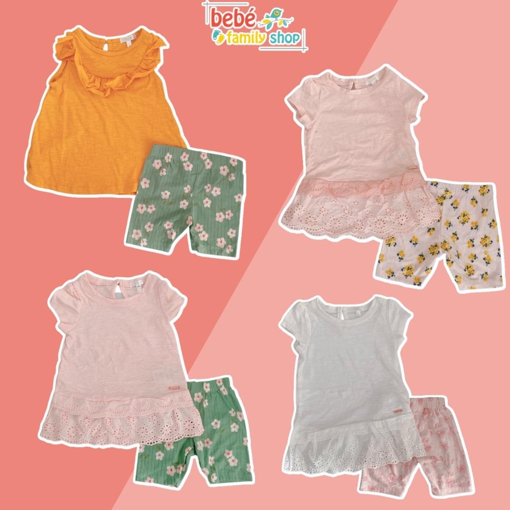 [Mẫu 6-10] Set đồ bộ cánh tiên bé gái, quần legging lửng hoa/ Set đồ bộ lửng bé gái, sát nách, tay cánh tiên - SGT