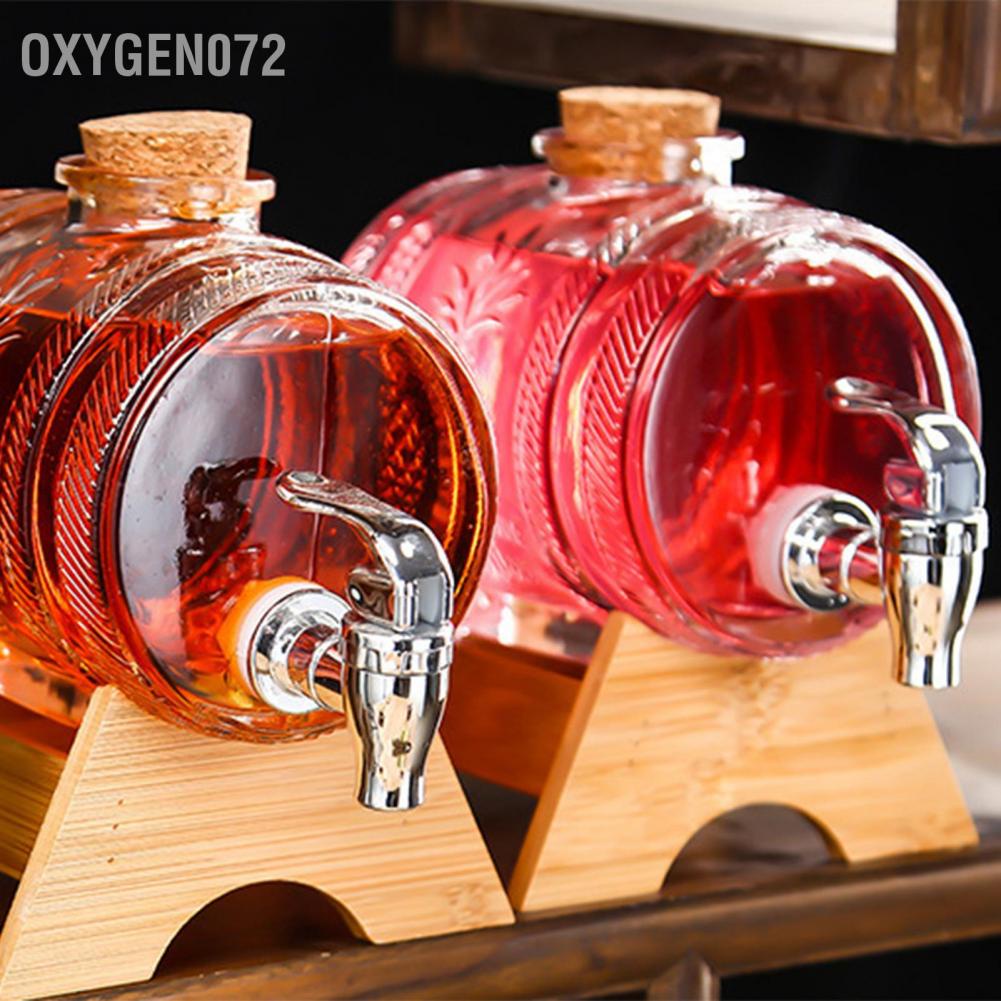 Oxygen072 Đồ uống Thùng thủy tinh dày kín Sơn nhân sâm Rượu vang Bình pha chế với vòi cho gia đình