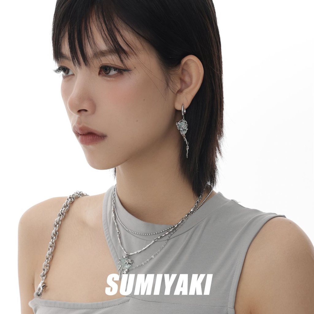 Tuyệt với Sweet! Khuyên Tai Chính Hãng Ice Source Hunting Glacier Niche Thiết Kế Đường Phố