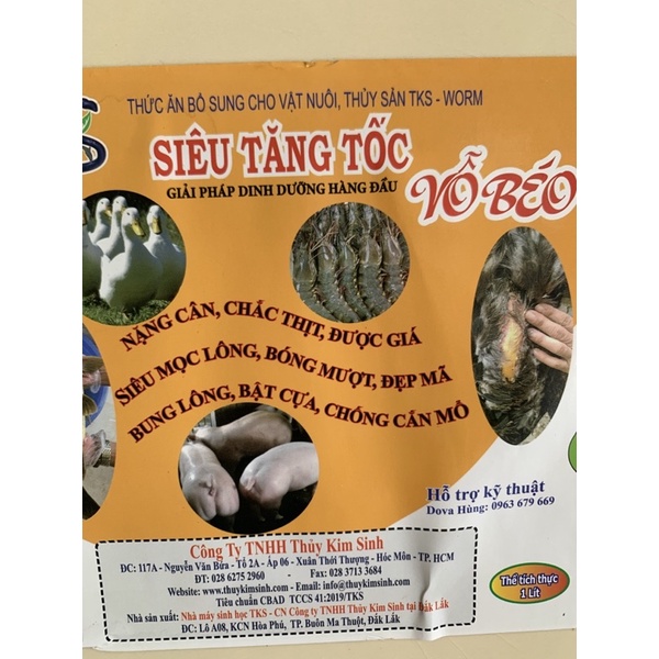 TKS Siêu Tăng Tốc - Vỗ Béo - siêu mọc lông, đẹp mã, bung lông bật cựa, chống cắn mổ...cho gà, vịt, ngan, ngỗng, bồ câu