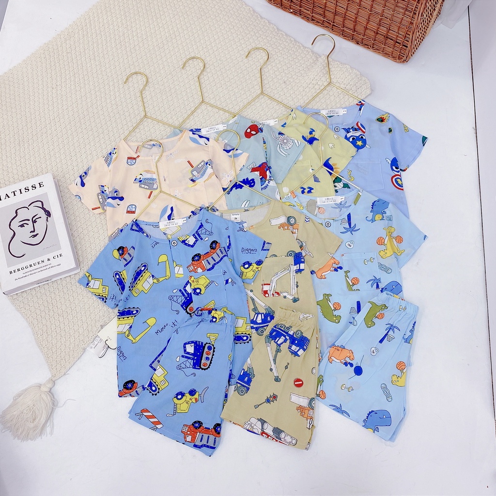 BOT21 - Bộ bé trai, bộ lanh lụa cho bé trai từ 10-25kg, chất lanh Thái hàng đẹp