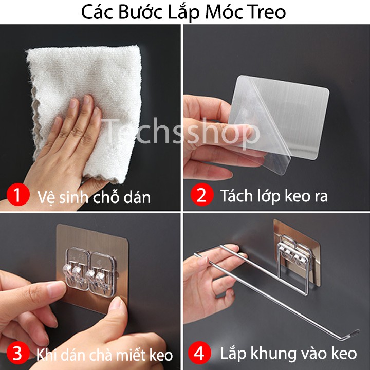 Móc Treo Inox Dán Tường Treo Khăn, Cuộn Giấy Trong Nhà Bếp - Giá Treo Đồ Trong Nhà Tắm