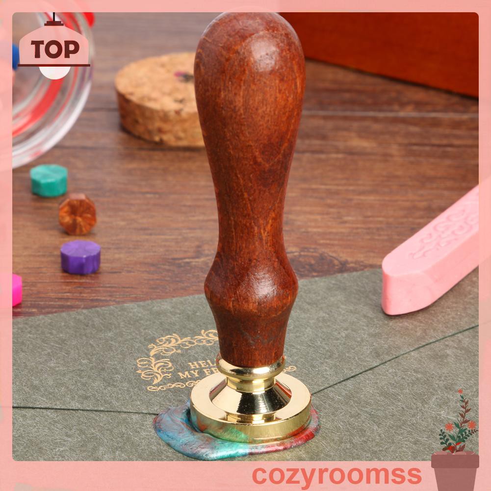 Con Dấu Sáp Cán Gỗ Họa Tiết Hoạt Hình Phong Cách Retro