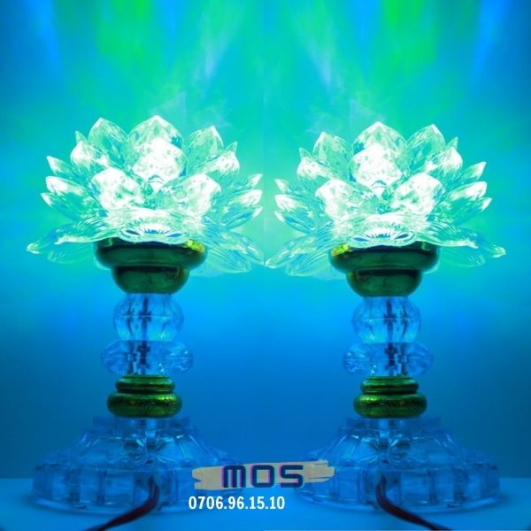 Đèn sen nhựa để bàn trang trí thờ cúng Mos Shop