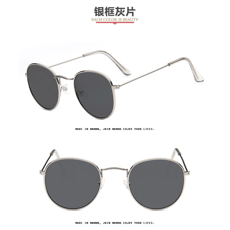 Kính mát gọng tròn kim loại thời trang