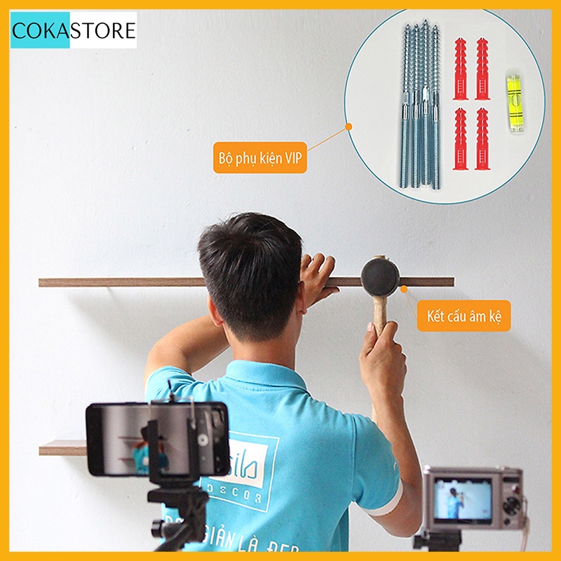 Kệ Gỗ Trang Trí Treo Tường Đơn Giản Để Sách, Khung Ảnh, Đồ Dùng Trang Trí Cho Phòng Khách, Phòng Ngủ, Phòng Làm Việc