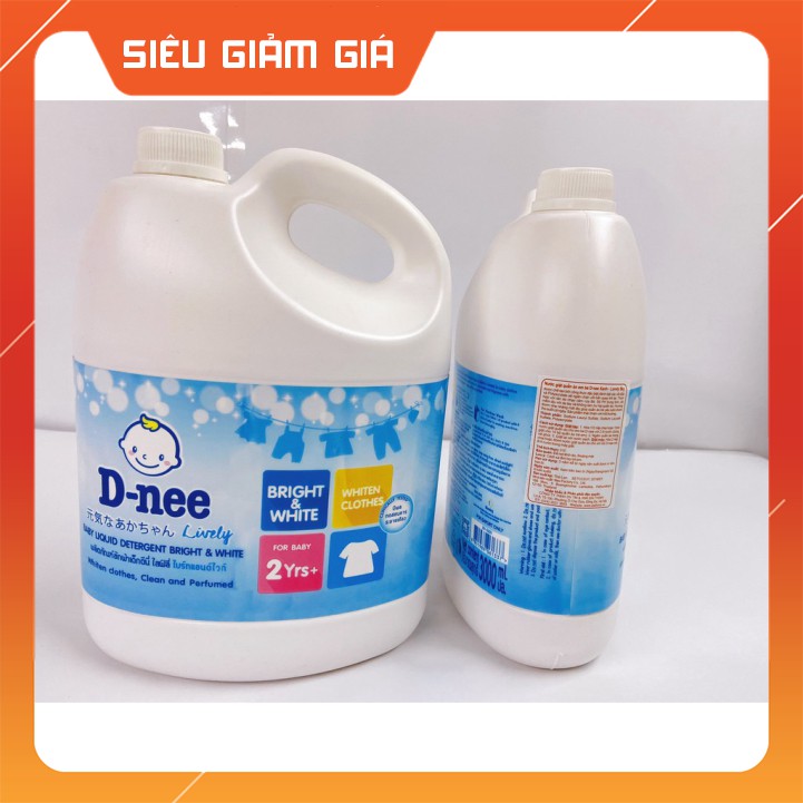 Nước giặt xả 2 in 1 Dnee trắng thái lan 3000ml chính hãng thái lan. .