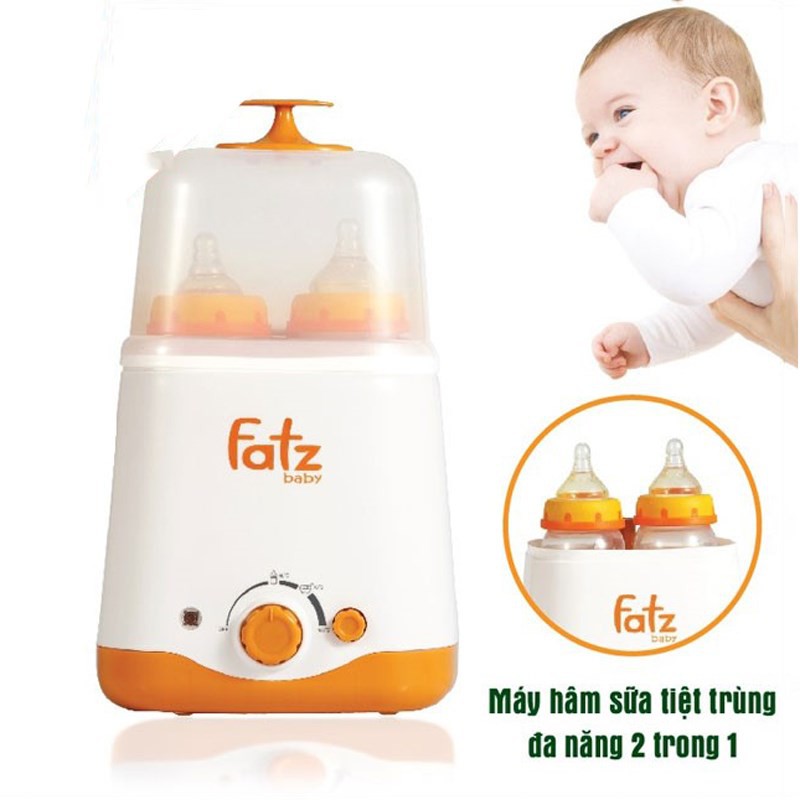 (BH 12 tháng) Máy hâm sữa và tiệt trùng Fatz Baby 2 bình cổ rộng FB3012SL thế hệ mới