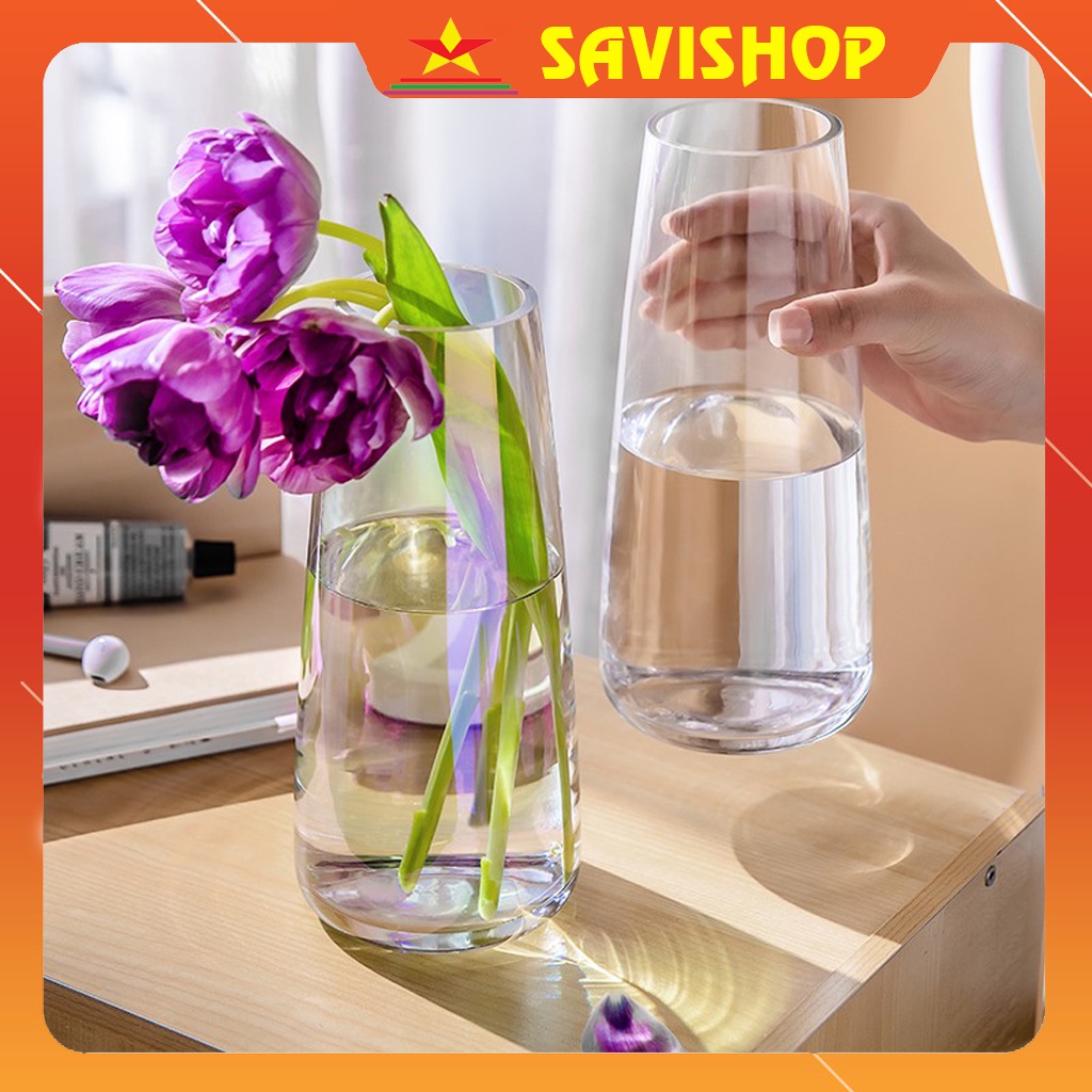 Lọ hoa trang trí 🔴SAVISHOP🔴 Lọ hoa đẹp sang trọng- Bình thủy tinh nhiều màu dễ thương trang trí cho căn phòng