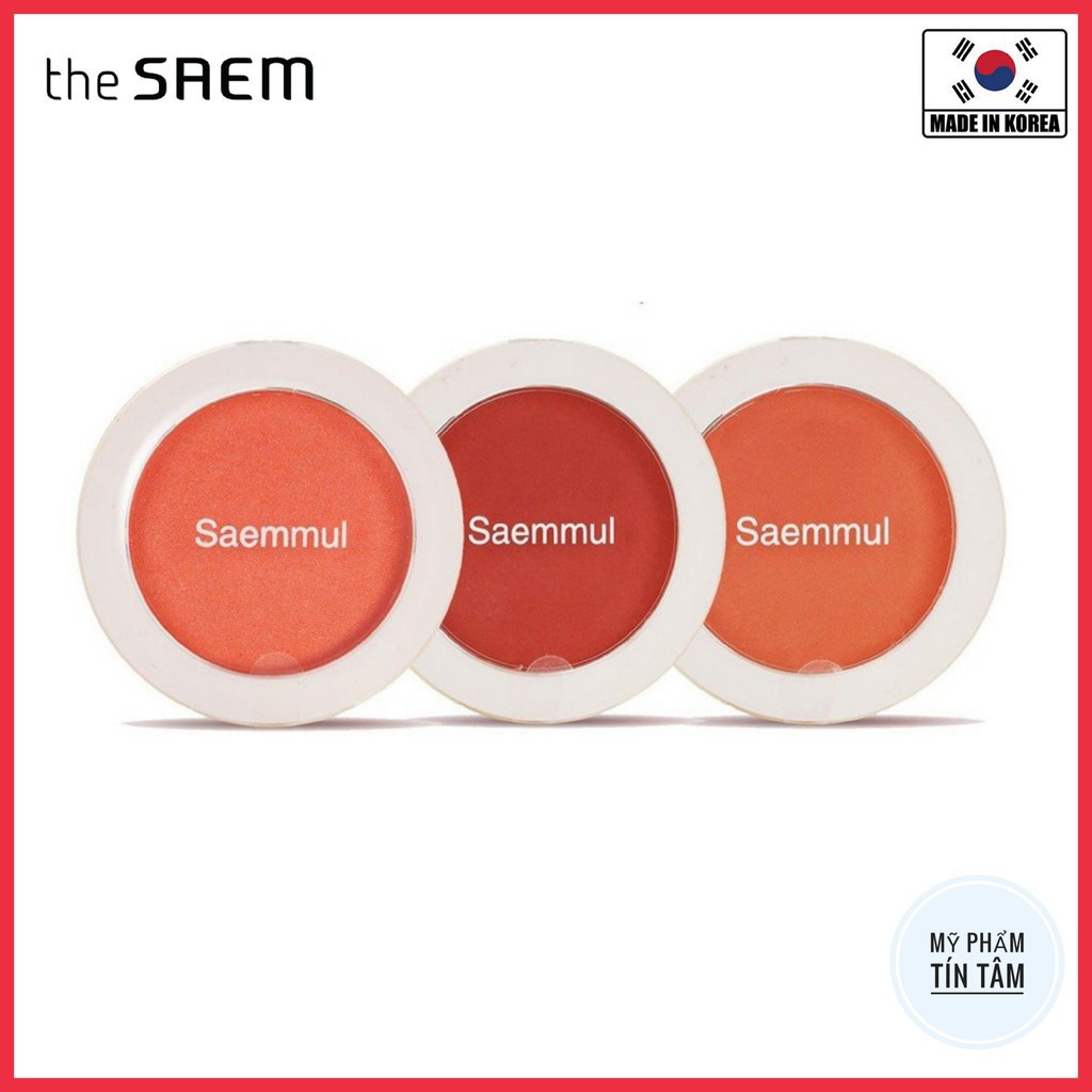 [Auth] Phấn má hồng siêu mịn The Saem Saemmul Single Blusher 5g - Màu PK01 và RD01