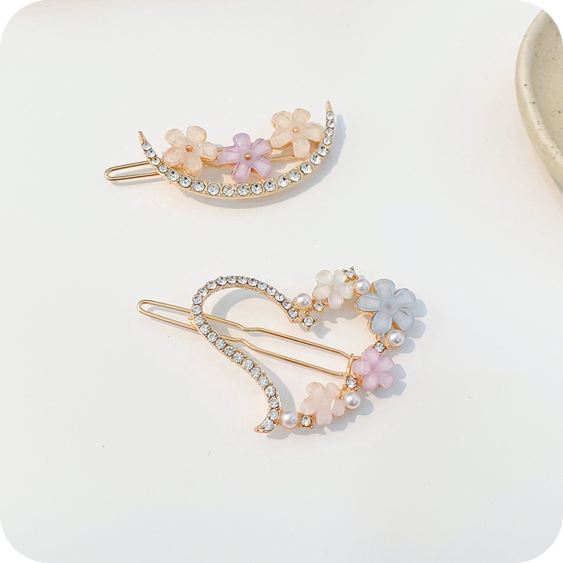 Kẹp Tóc Hình Hoa Cúc Đính Đá Phong Cách Hàn Quốc Mới