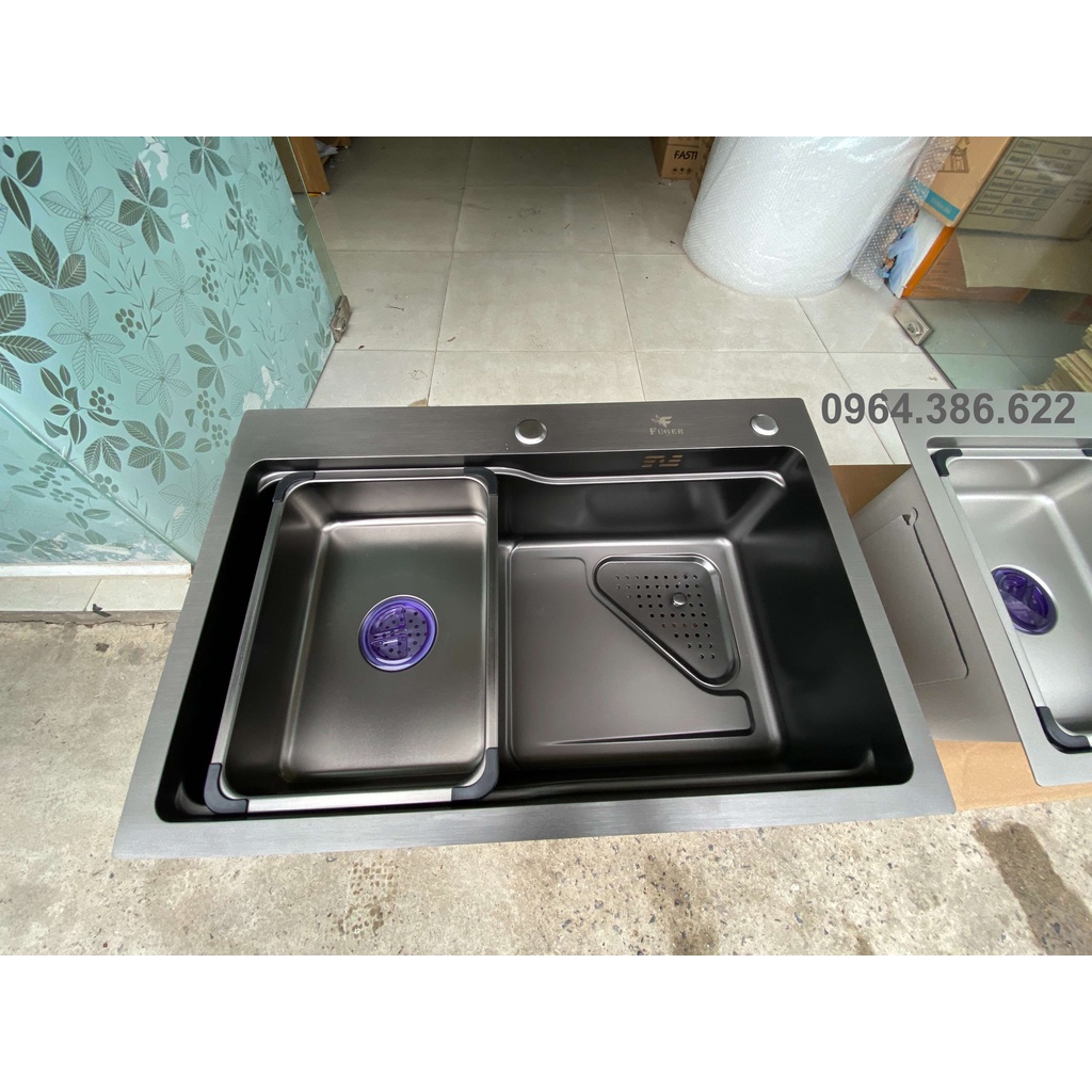 Bồn chậu rửa chén bát inox 304 1 hố lớn 75x46 / 68x45