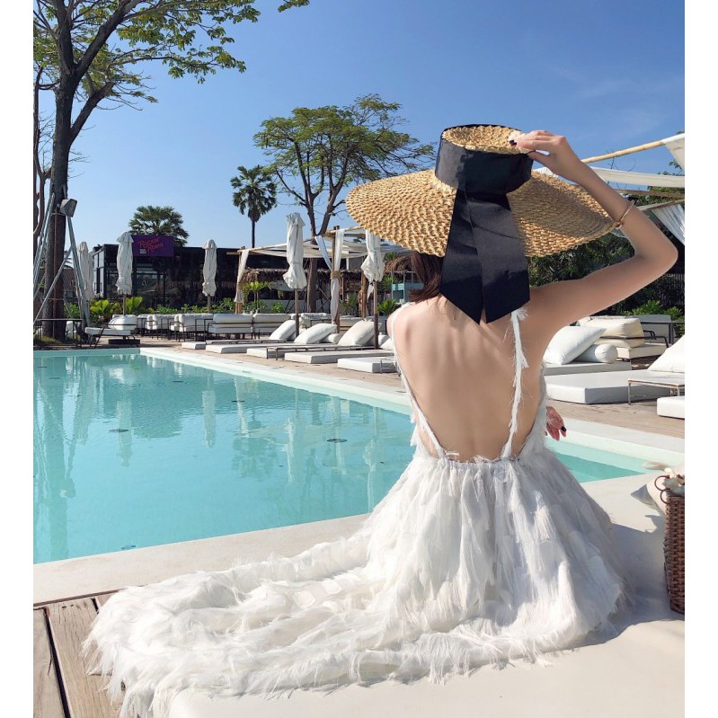 JANE Đầm maxi trắng thiên nga hở lưng đi biển siêu sang ( ẢNH THẬT CUỐI) J0020 | BigBuy360 - bigbuy360.vn