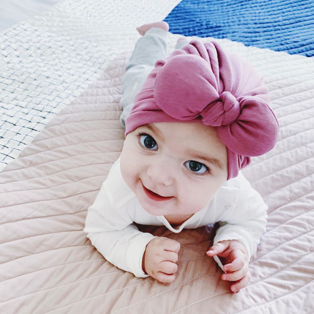 MŨ TURBAN COTTON TAI THỎ BÉO SIÊU MỀM MỊN DÀNH CHO BÉ GÁI