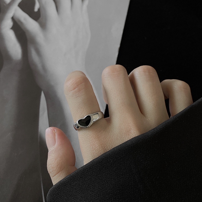 Nhẫn Hình Trái Tim Đơn Giản Phong Cách Hip Hop 19AA