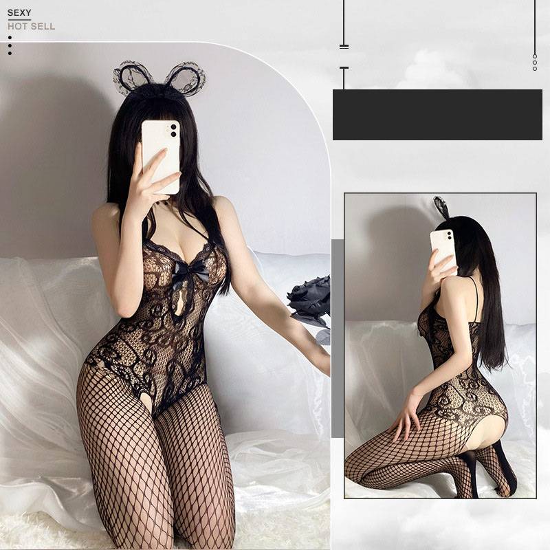 Bộ đồ lót liền thân hở đáy phối nơ quyến rũ cho nữ