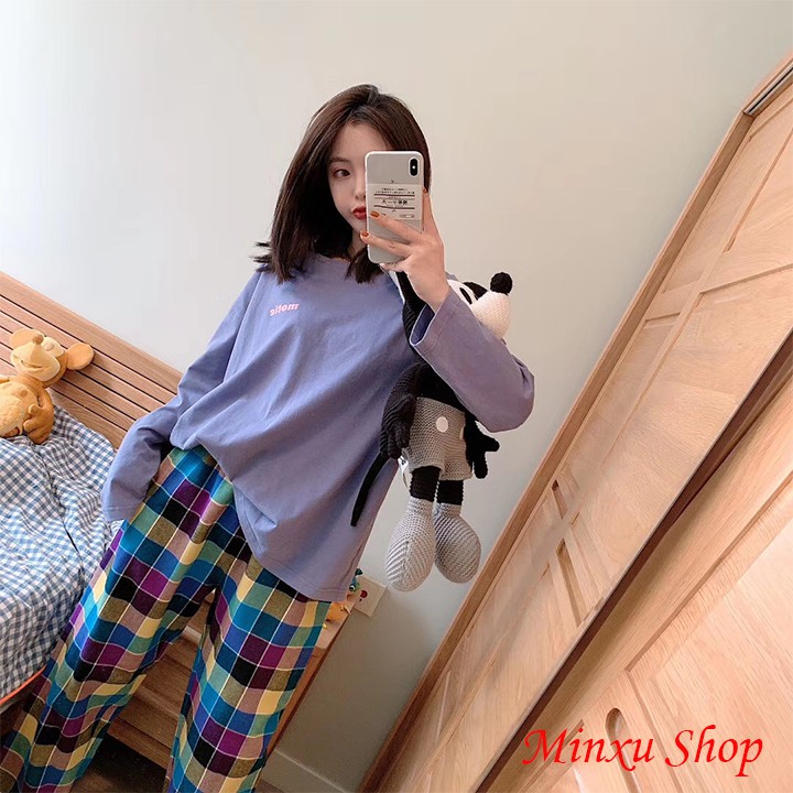 Bộ Mặc Nhà Dài Tay, Bộ Ngủ Thu Đông Chất Cotton - Mềm Mịn, Ấm Áp - Siêu Hót - Xinh Xẵn - Trẻ Trung | BigBuy360 - bigbuy360.vn