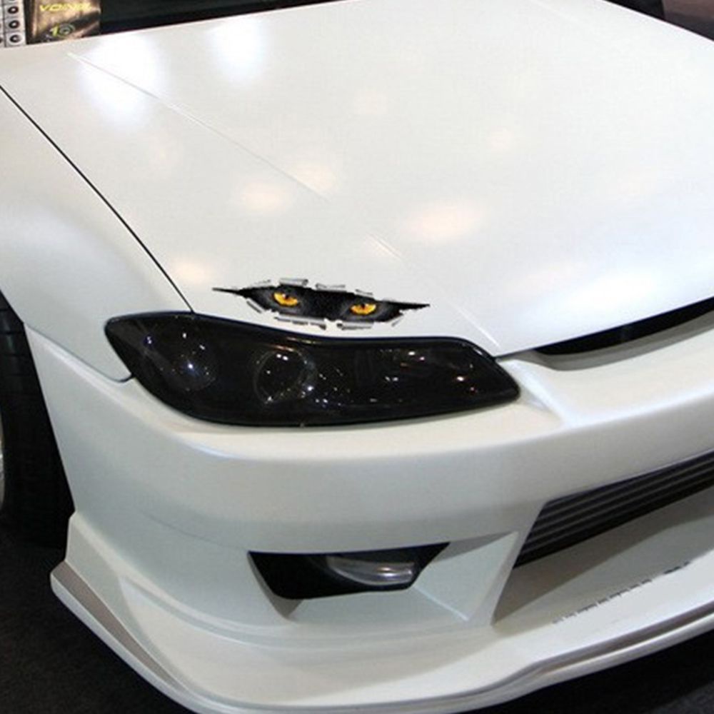 Miếng dán trang trí xe hơi hình mắt mèo 3D chống thấm nước nhiều màu sắc