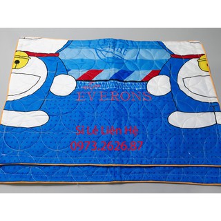 Bộ Chăn Drap Gối Cotton Poly Doremon Thư 5 món mềm mát