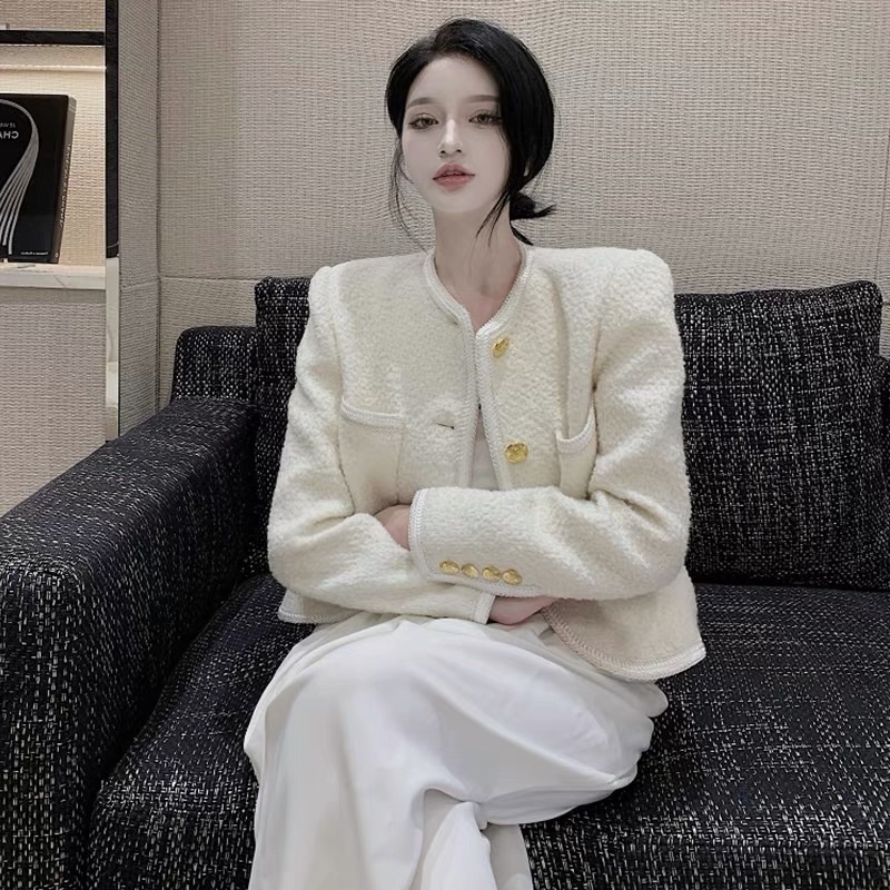 Áo tweed dạ ngắn