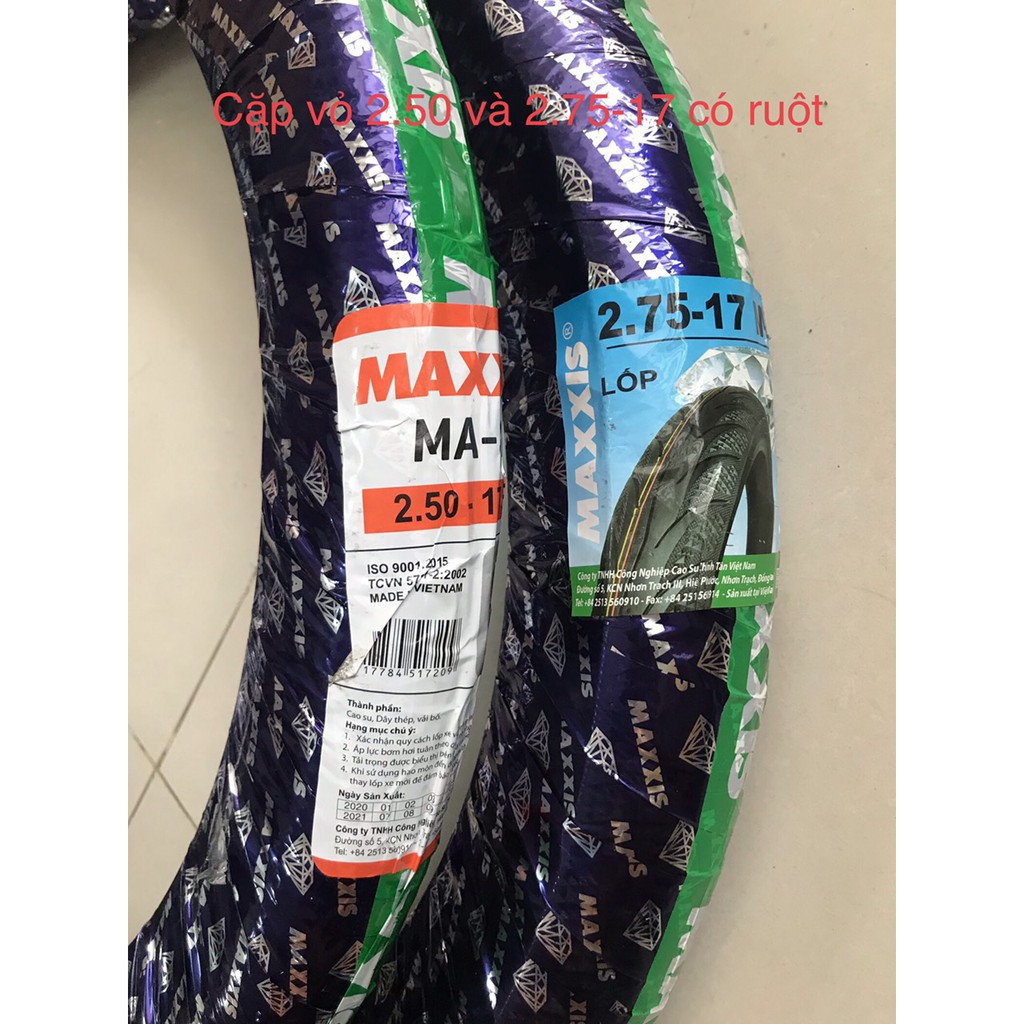 VỎ- LỐP MAXXIS DAIMOND 225 250 275-17 CÓ RUỘT-SĂM CHÍNH HÃNG