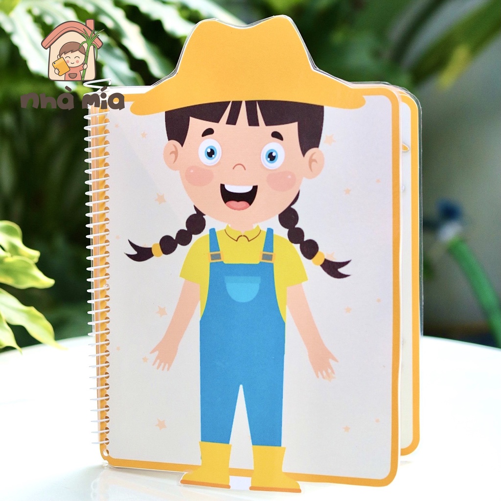 Học liệu bóc dán Montessori, Busy book thay đồ hướng nghiệp cho bé