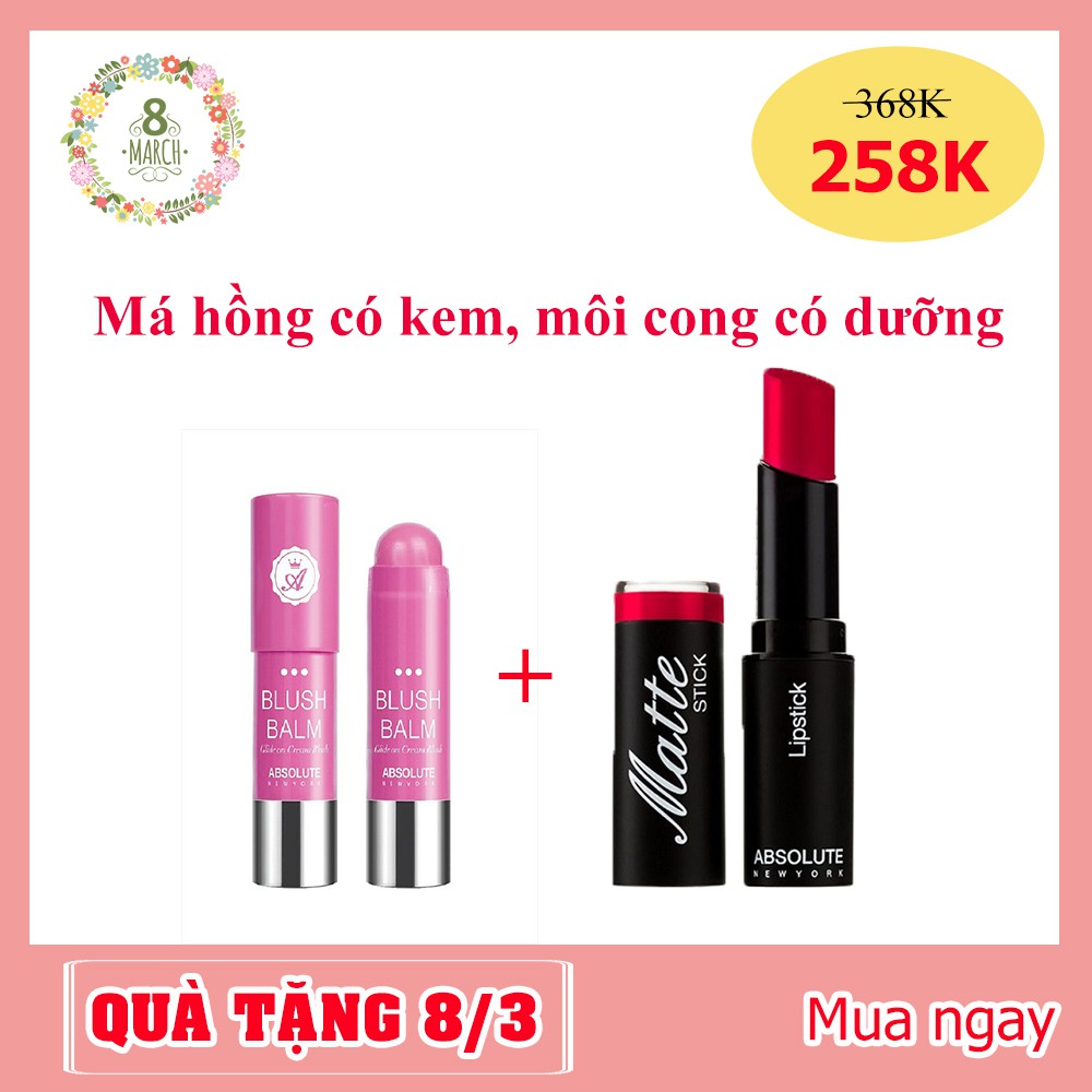 Quà Tặng 8/3: Phấn Má và Son Lì Dưỡng Ẩm Cao Cấp