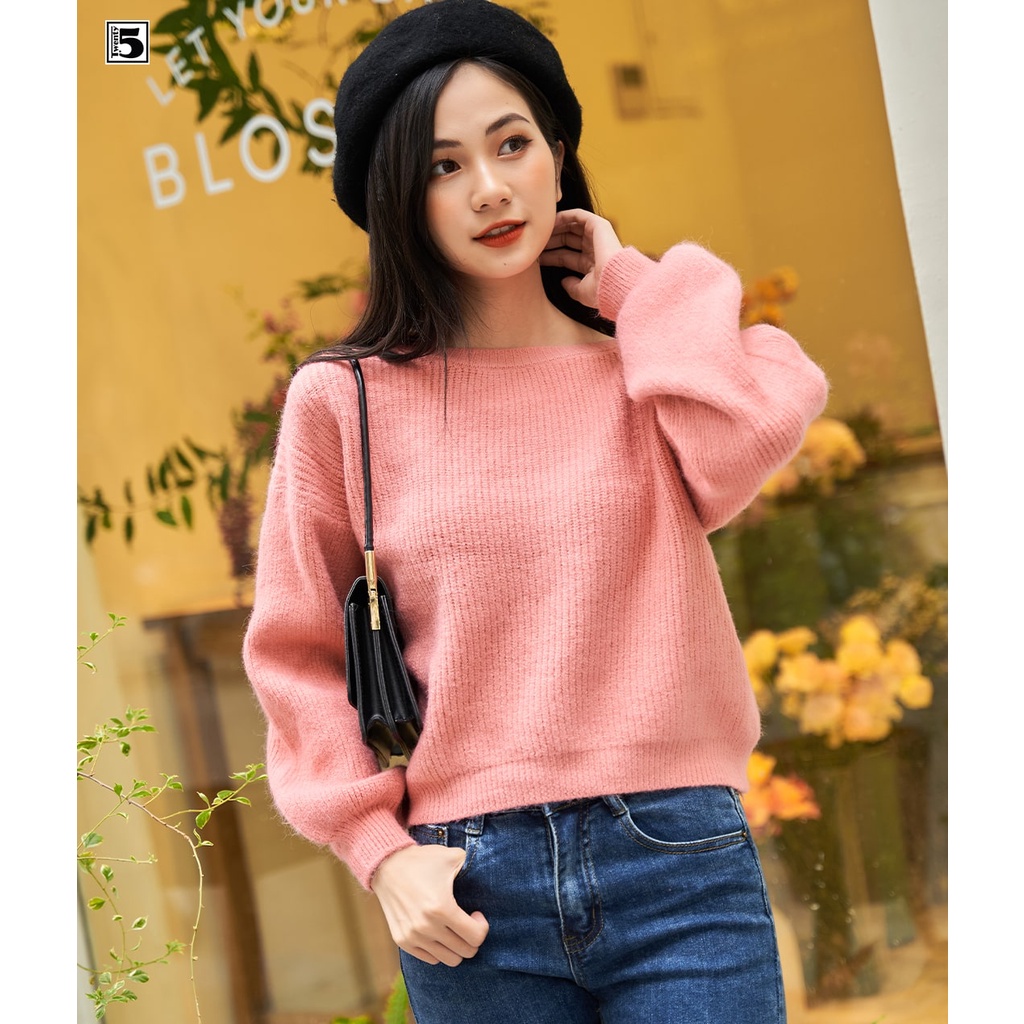 Áo len tay bồng nữ, cổ tròn dáng ngắn Twentyfive 3513 | BigBuy360 - bigbuy360.vn