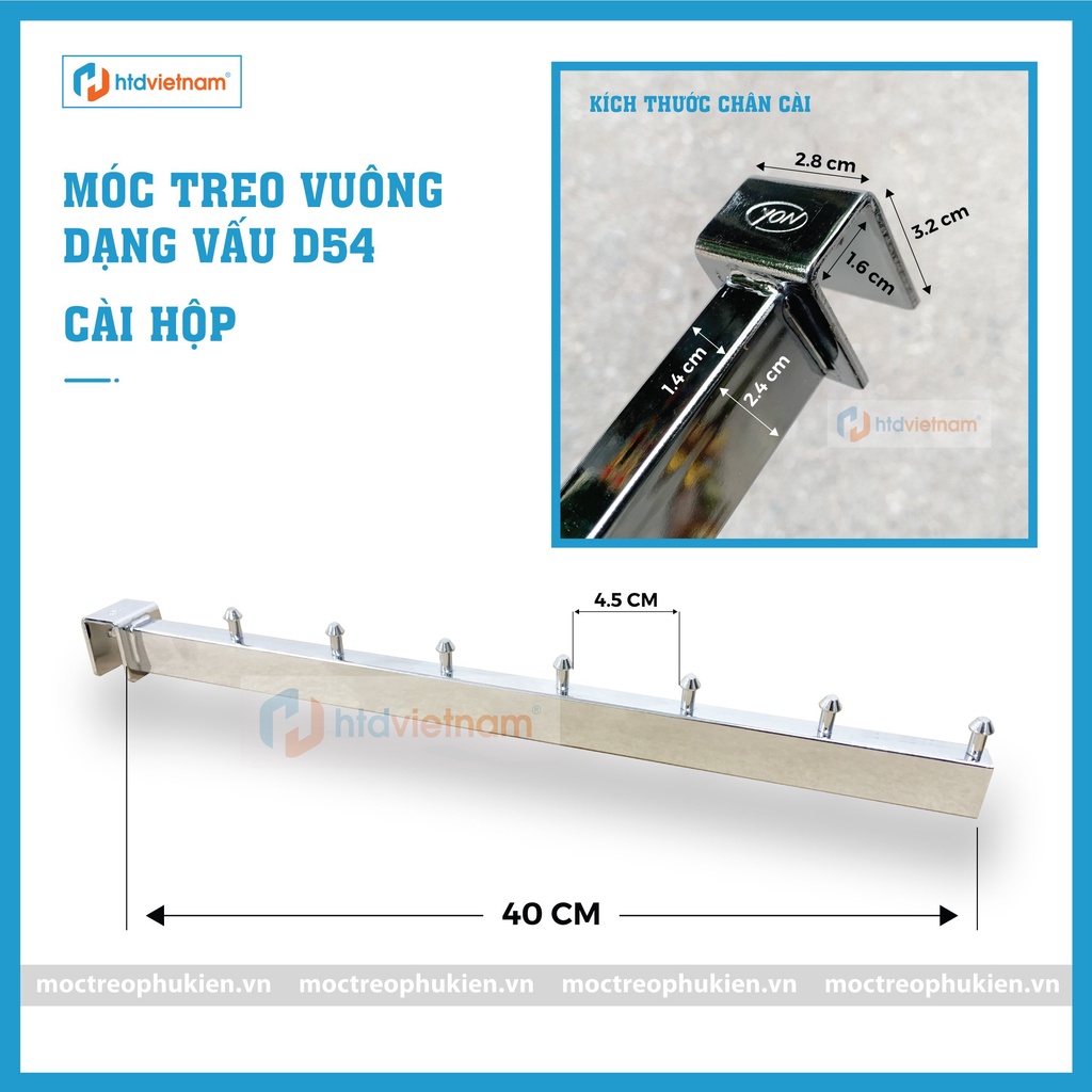 Móc vuông treo quần áo shop thời trang