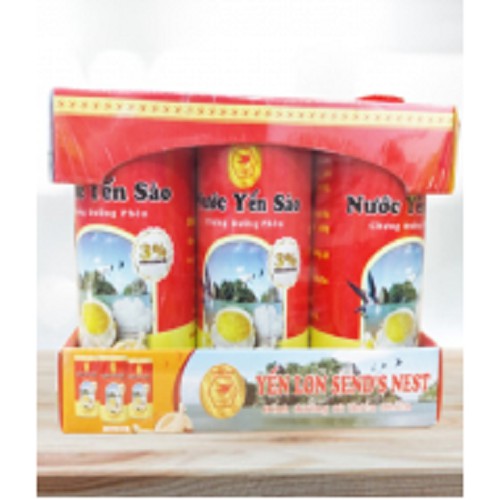 Lốc nước yến sào SEND'S NEST cao cấp LON chưng đường phèn có quai xách (6 x 180ml) [MUA 1 TẶNG 1]