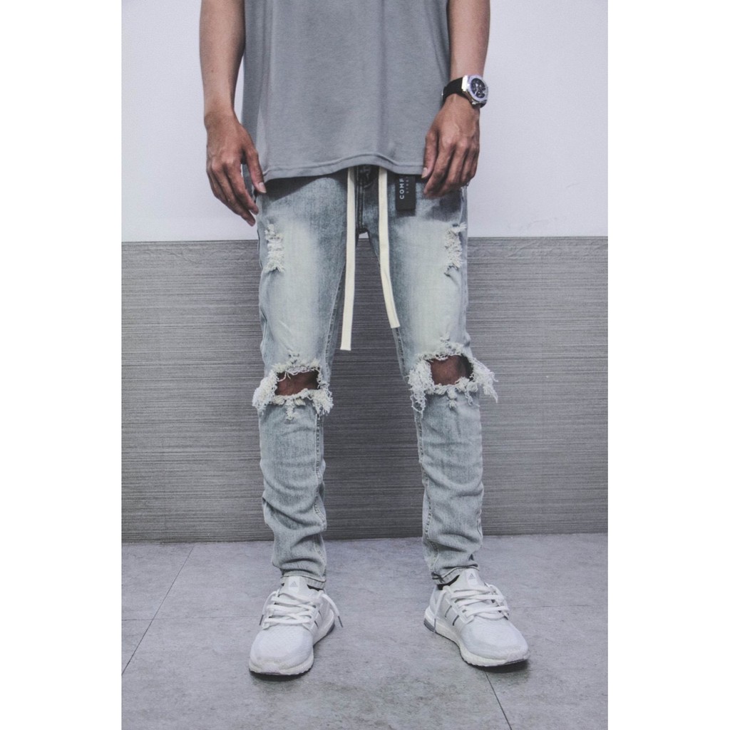 [Mã SKAMAP6 giảm 8% TỐI ĐA 50K đơn250K] QUẦN JEANS XANH RÁCH GỐI XỊN ĐẸP ĐỦ SIZE (ảnh thật 100%) | BigBuy360 - bigbuy360.vn