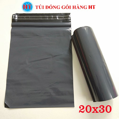 Túi gói hàng niêm phong tự dính HT kích thước 20x30cm, màu đen, cuộn 10 túi dùng thử