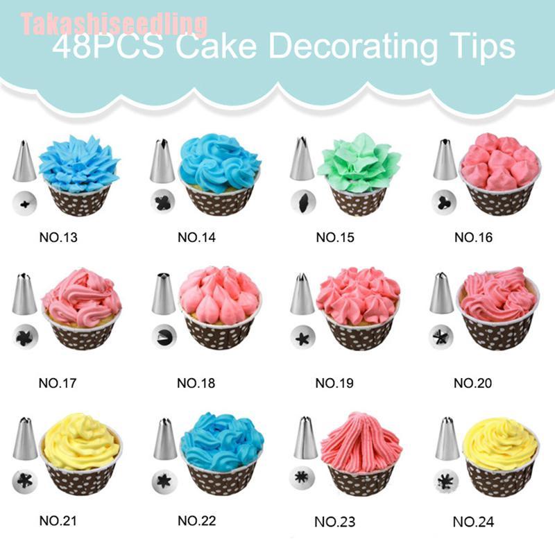 Bộ 24 / 36 / 48 Dụng Cụ Bắt Kem Trang Trí Bánh Bằng Inox Chuyên Dùng