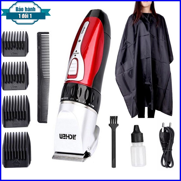Tông đơ cắt tóc gia đình JICHEN 0817 kèm nhiều quà tặng, Máy cắt tóc hớt tóc đa năng kèm cữ lược siêu tiện lợi FERADO