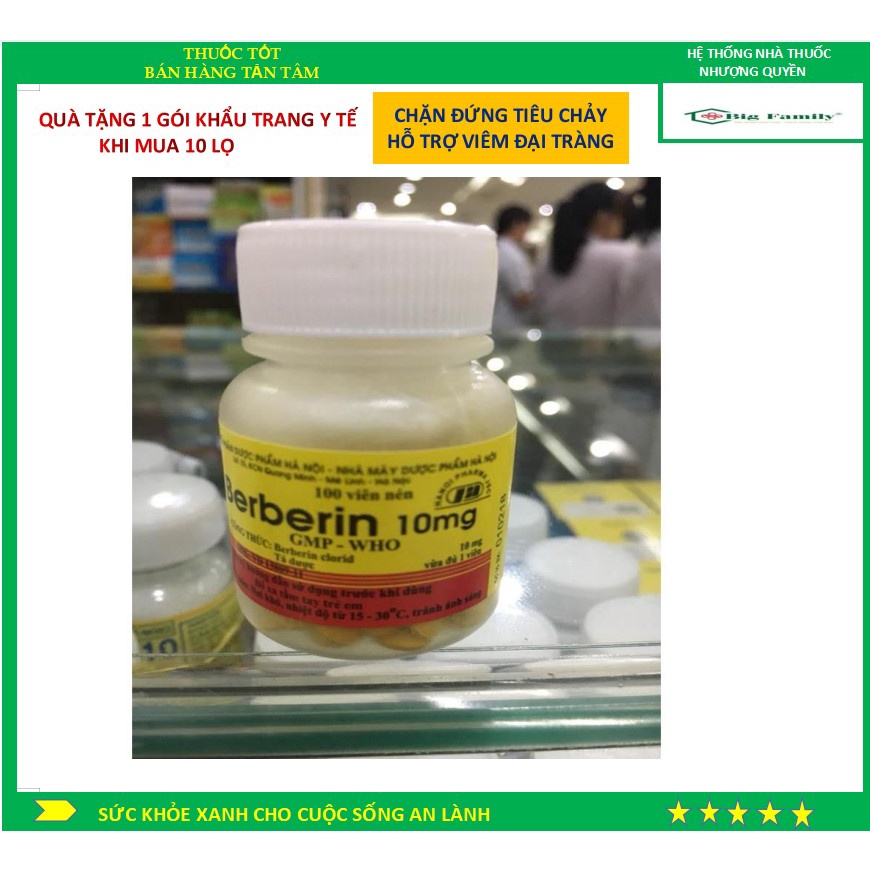 BERBERIN lọ nhỏ_Thảo Dược cầm tiêu chảy, kiết lỵ, viêm đại tràng cấp và mãn tính