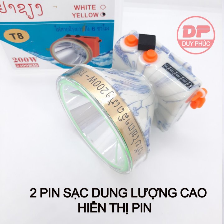 ĐÈN ĐỘI ĐẦU LED T8 HÀNG THÁI - SIÊU SÁNG CHIẾU XA   – KÍN NƯỚC – HIỂN THỊ PIN