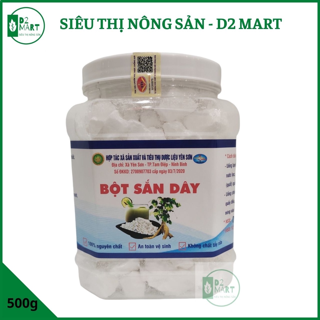 Bột sắn dây Yên Sơn 500g – Thanh nhiệt, giải rượu, đẹp da – Siêu thị nông sản D2 Mart