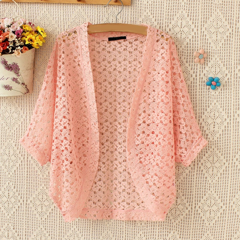 Áo Khoác cardigan Dệt Kim Tay Cánh Dơi Hở Phía Trước Thời Trang Cho Nữ