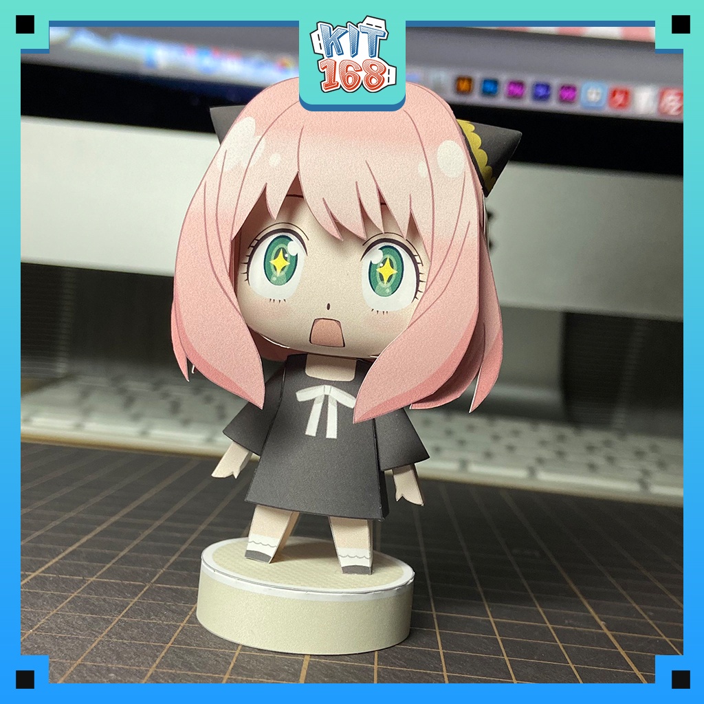 Mô hình giấy Anime Chibi Anya ver 3  - Spy x Family + kit hộp trang trí