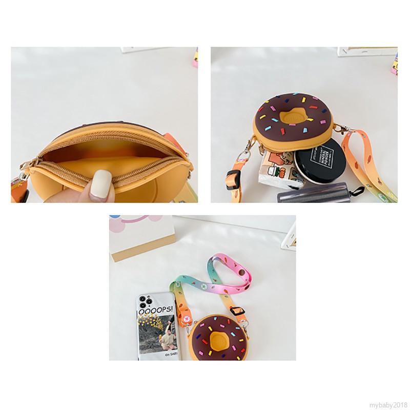 Túi Đeo Chéo Hình Bánh Donut Xinh Xắn Cho Bé Gái