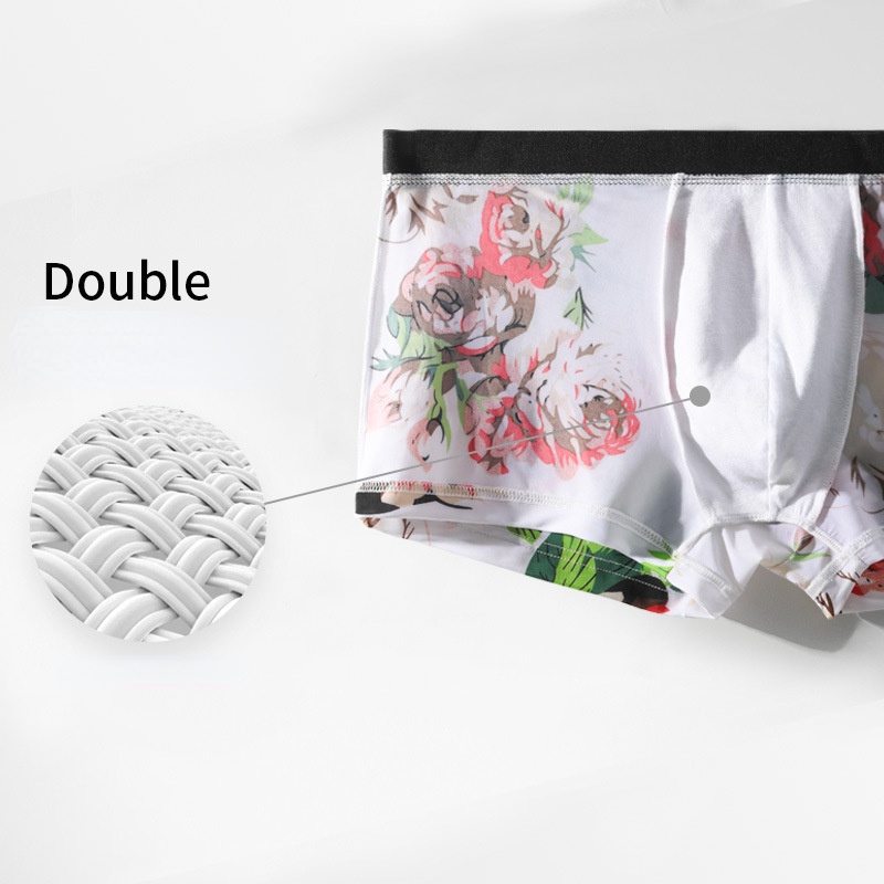 Bộ 3 Quần Lót Boxer Vải Lụa Lạnh Mỏng Thoáng Khí Thoải Mái In Họa Tiết Độc Đáo 232
