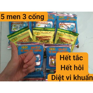 Combo 5 Men Vi Sinh Xử Lý Bể Phốt + 3 bột thông đường ống hiệu quả
