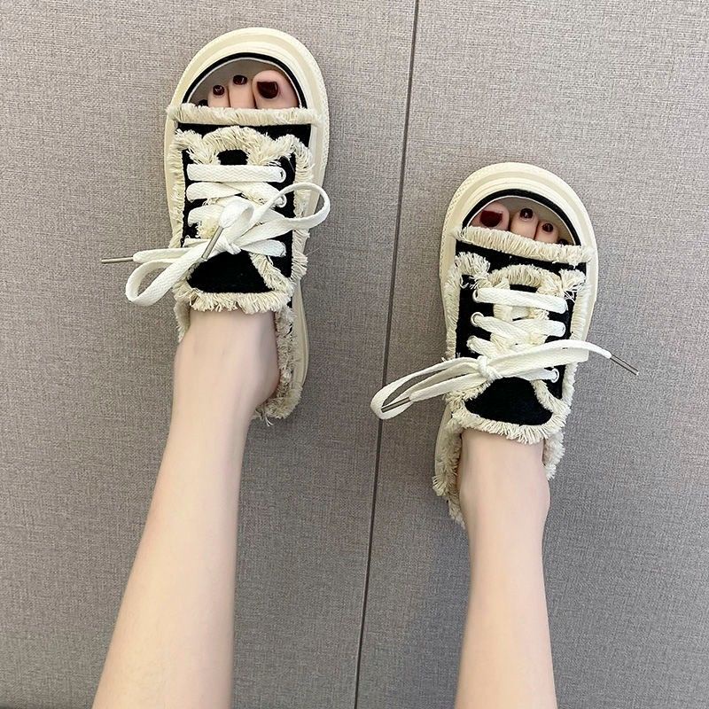 Giày Sandal Bằng Vải Canvas Đế Mềm Thời Trang Mùa Hè Dành Cho Nữ