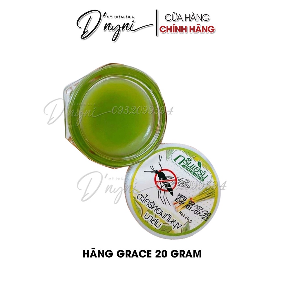 Dầu Cù Là Thoa Muỗi Đốt Hương Sả Green Herb Cintronella Grass Essence Mosquito Repellent 20g Thái Lan