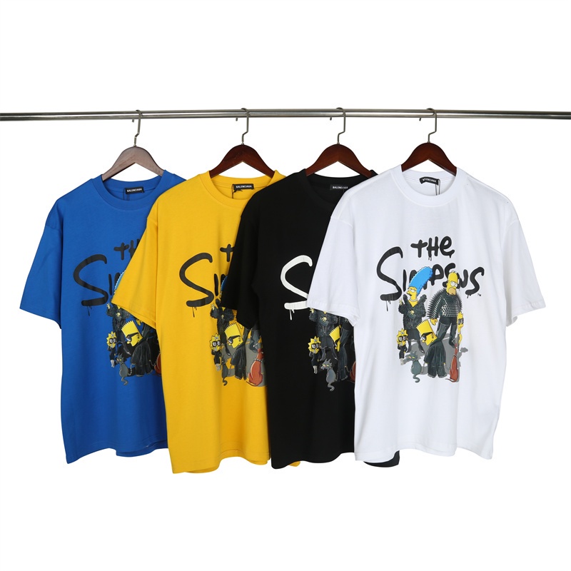 Áo Thun Cotton Tay Ngắn Cổ Tròn In Hình The Simpsons Cho Nam Và Nữ