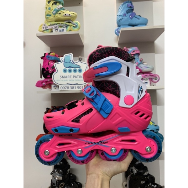 Giày patin chính hãng CX Skating shoes nhựa đúc cao cấp, có thiết kế khóa bánh tự động
